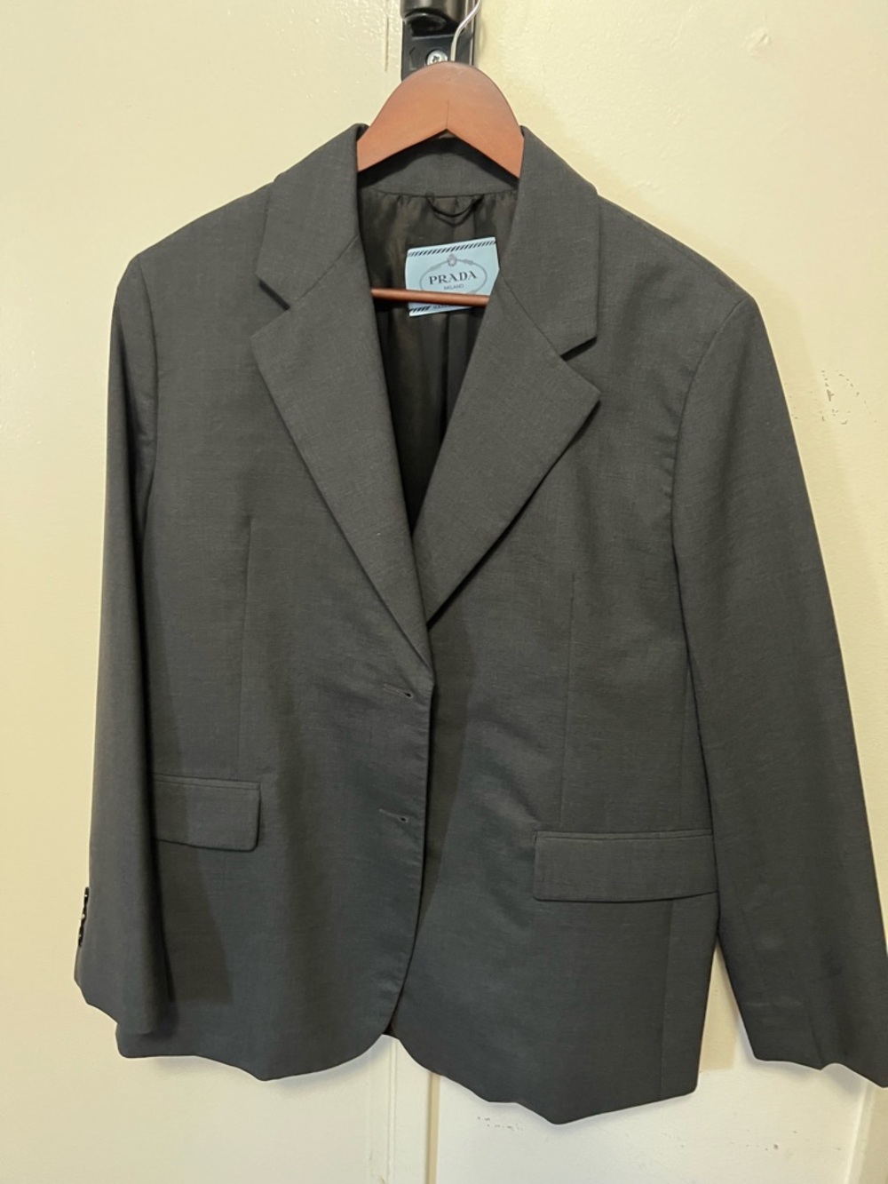 Prada Black Jacket with White Label